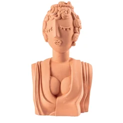 Sculpture Magna Graecia Ceramique Orange Marron / Bust - H 45 Cm / Terre Cuite - Seletti