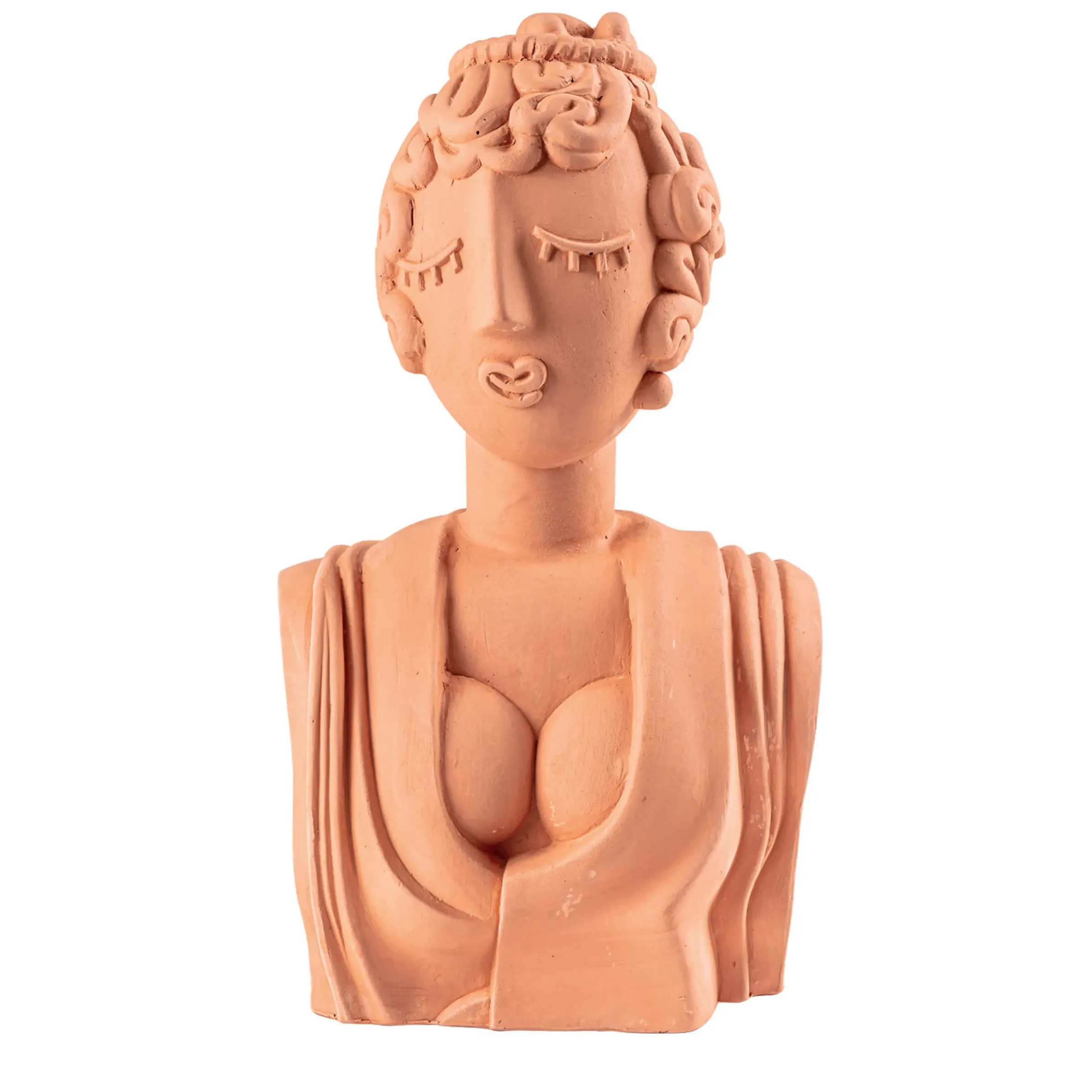 Sculpture Magna Graecia Ceramique Orange Marron / Bust - H 45 Cm / Terre Cuite - Seletti