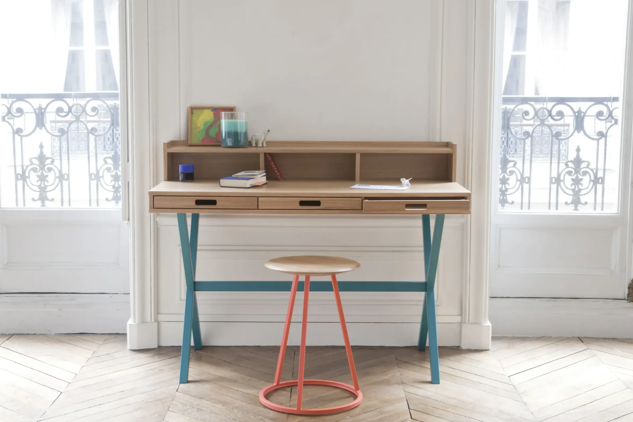 Secretaire Hyppolite Bois Gris - Harto