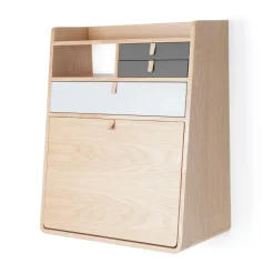 Secretaire Mural Gaston Bois Gris / L 60 X H 72 Cm - Harto
