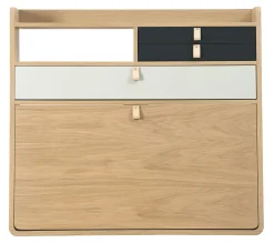 Secretaire Mural Gaston Gris Bois Naturel / L 80 X H 72 Cm - Chene - Harto