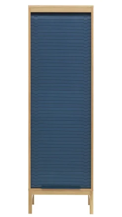 Semainier Jalousi Haut Plastique Bleu Bois Naturel / H 180 Cm -  Rideau Plastique - Normann Copenhagen