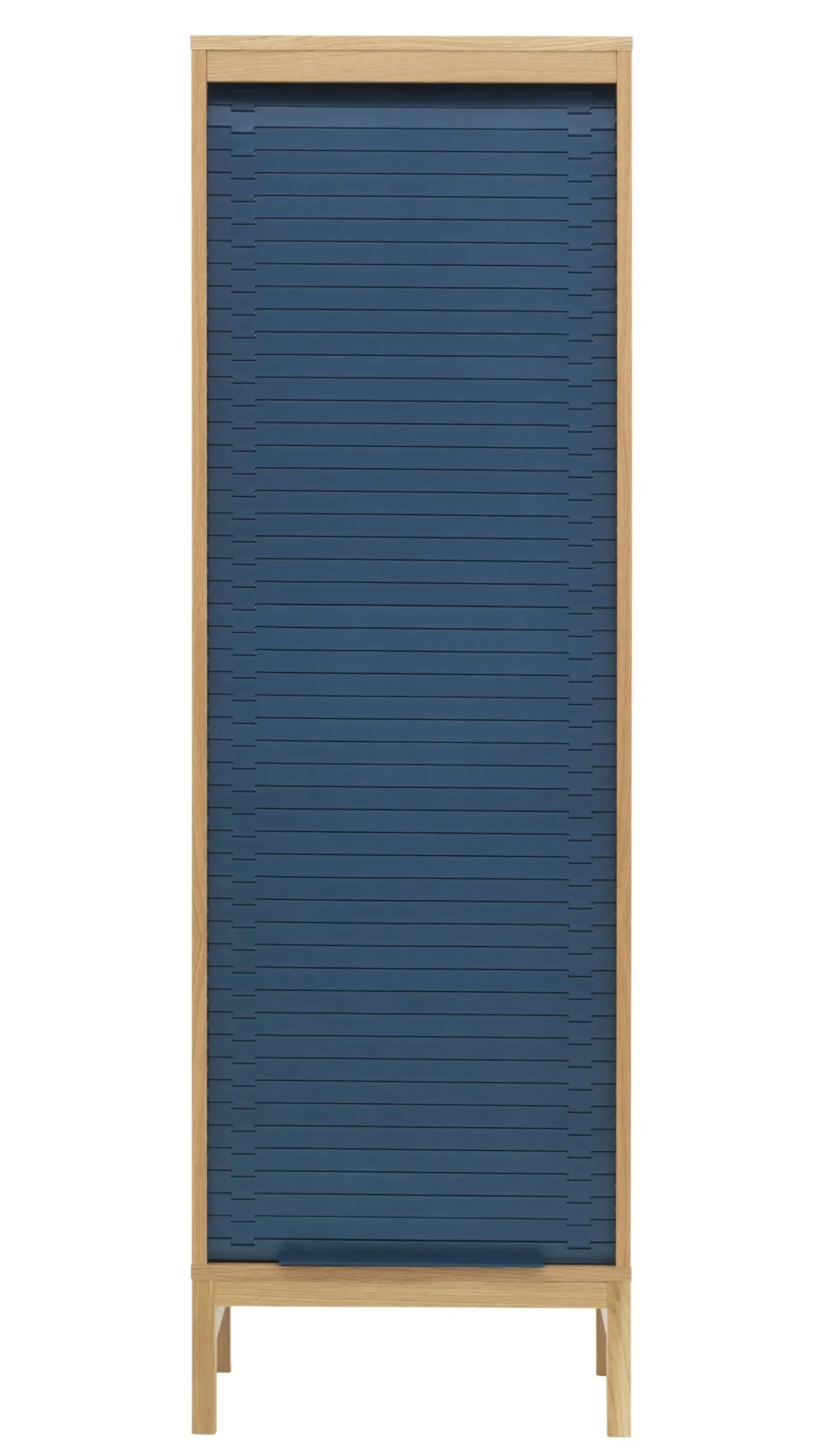 Semainier Jalousi Haut Plastique Bleu Bois Naturel / H 180 Cm - Rideau Plastique - Normann Copenhagen