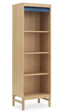Semainier Jalousi Haut Plastique Bleu Bois Naturel / H 180 Cm -  Rideau Plastique - Normann Copenhagen