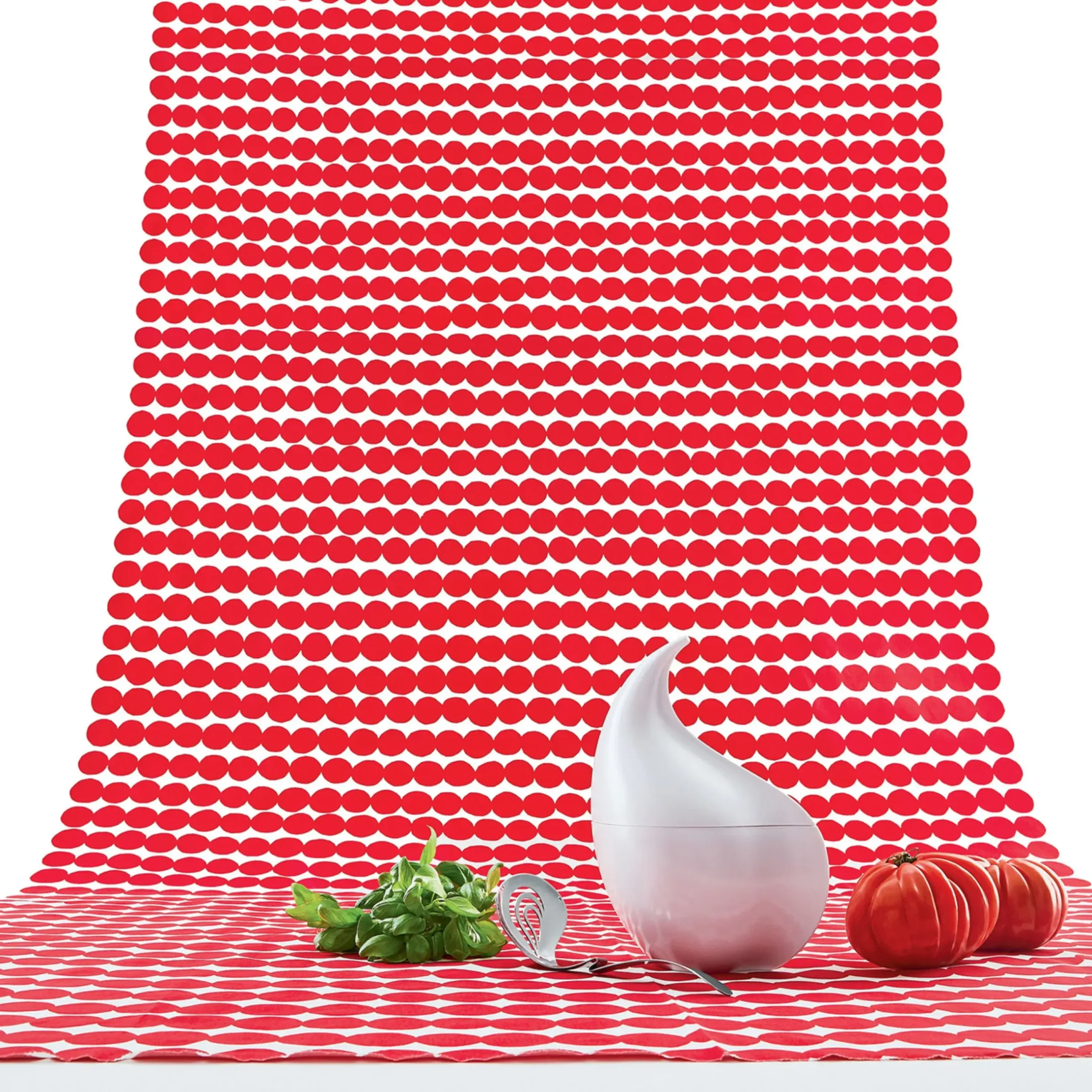 Service A Mozzarella Nunziatella Plastique Blanc / Recipient Fraicheur + Louche Percee - Alessi