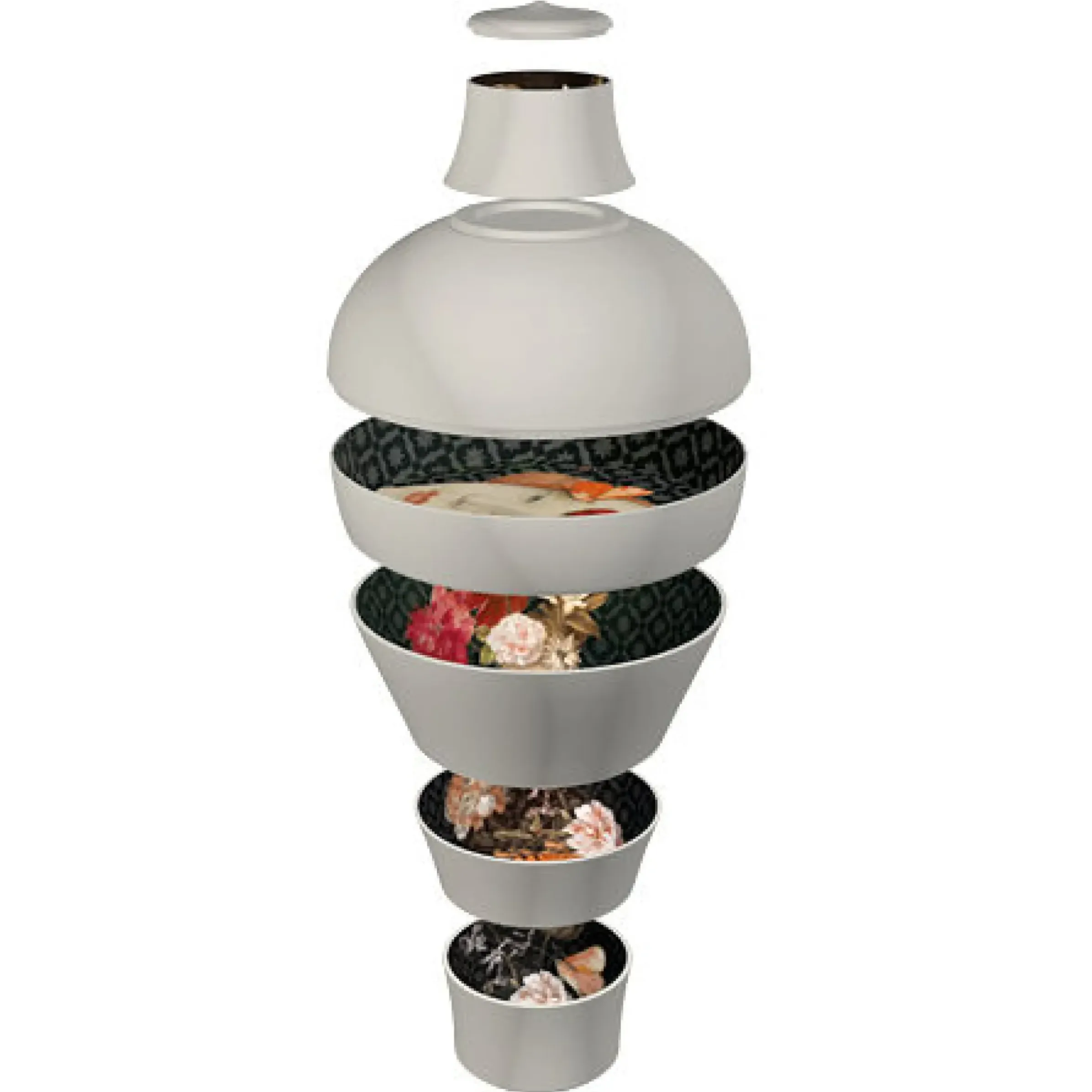 Service De Table Ming Muse Plastique Blanc / 6 Pieces Empilables - Ibride