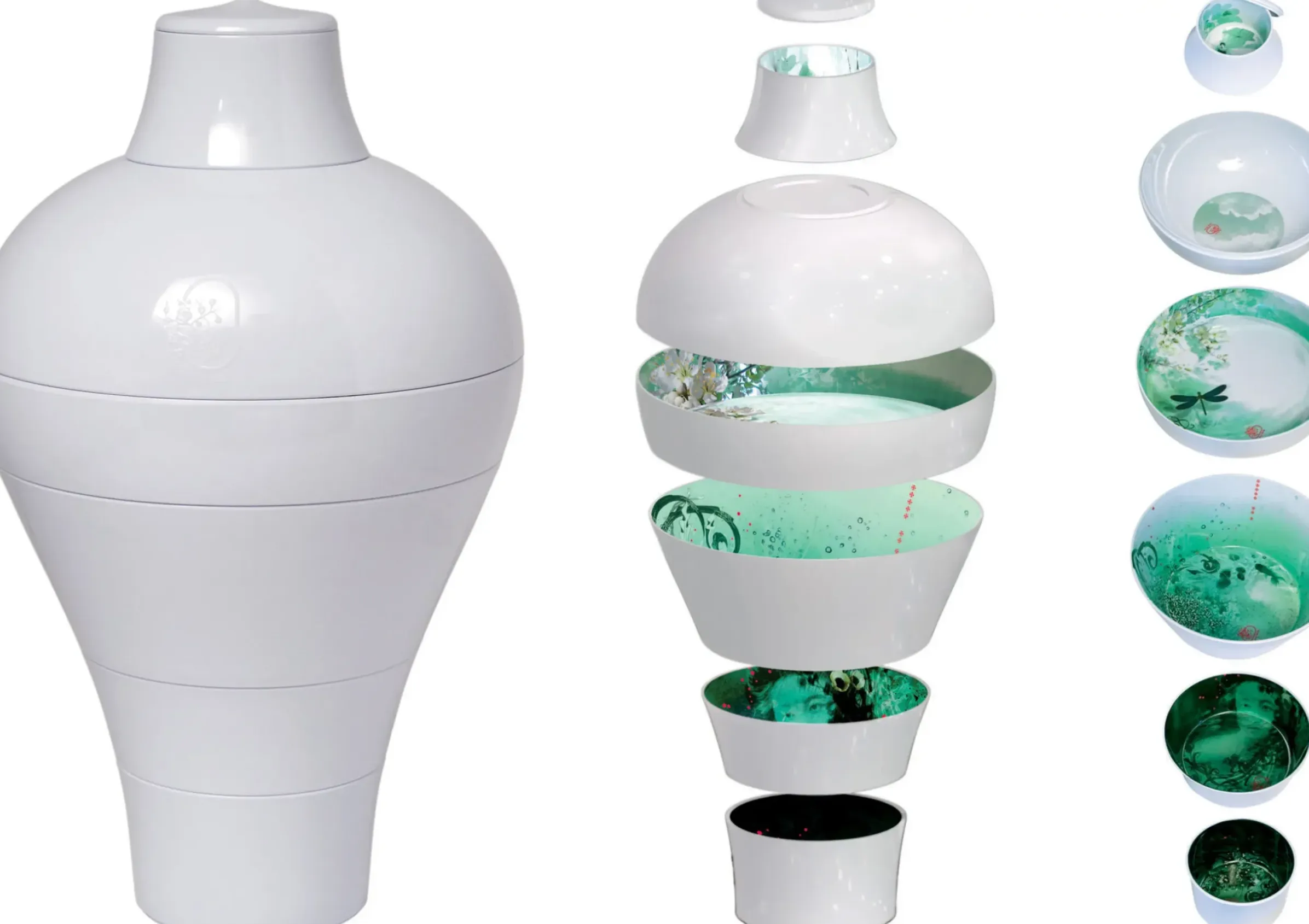 Service De Table Ming Plastique Blanc /6 Pieces Empilables - Ibride