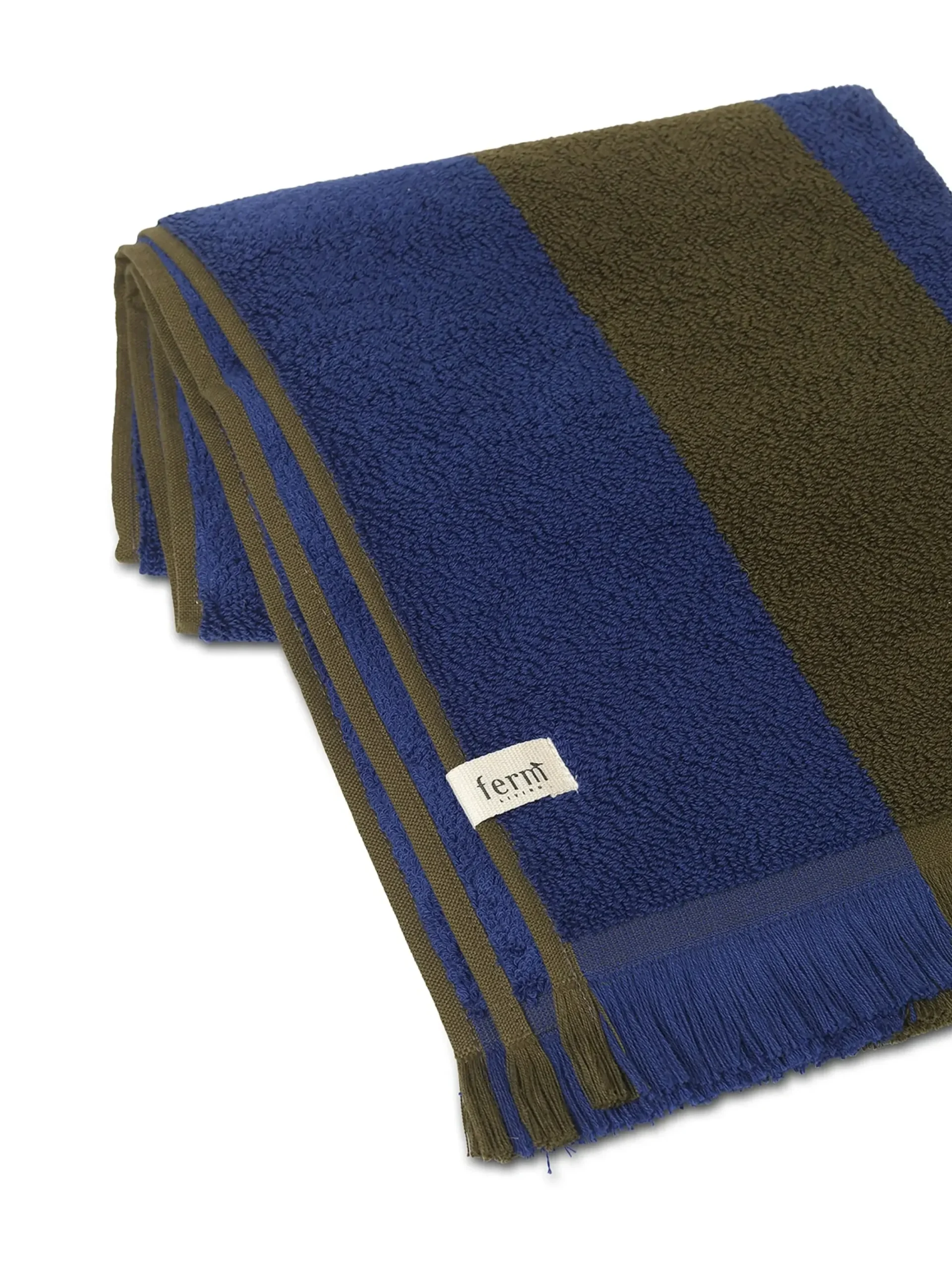 Serviette De Toilette Alee Tissu Bleu Vert / 50 X 100 Cm - Ferm Living
