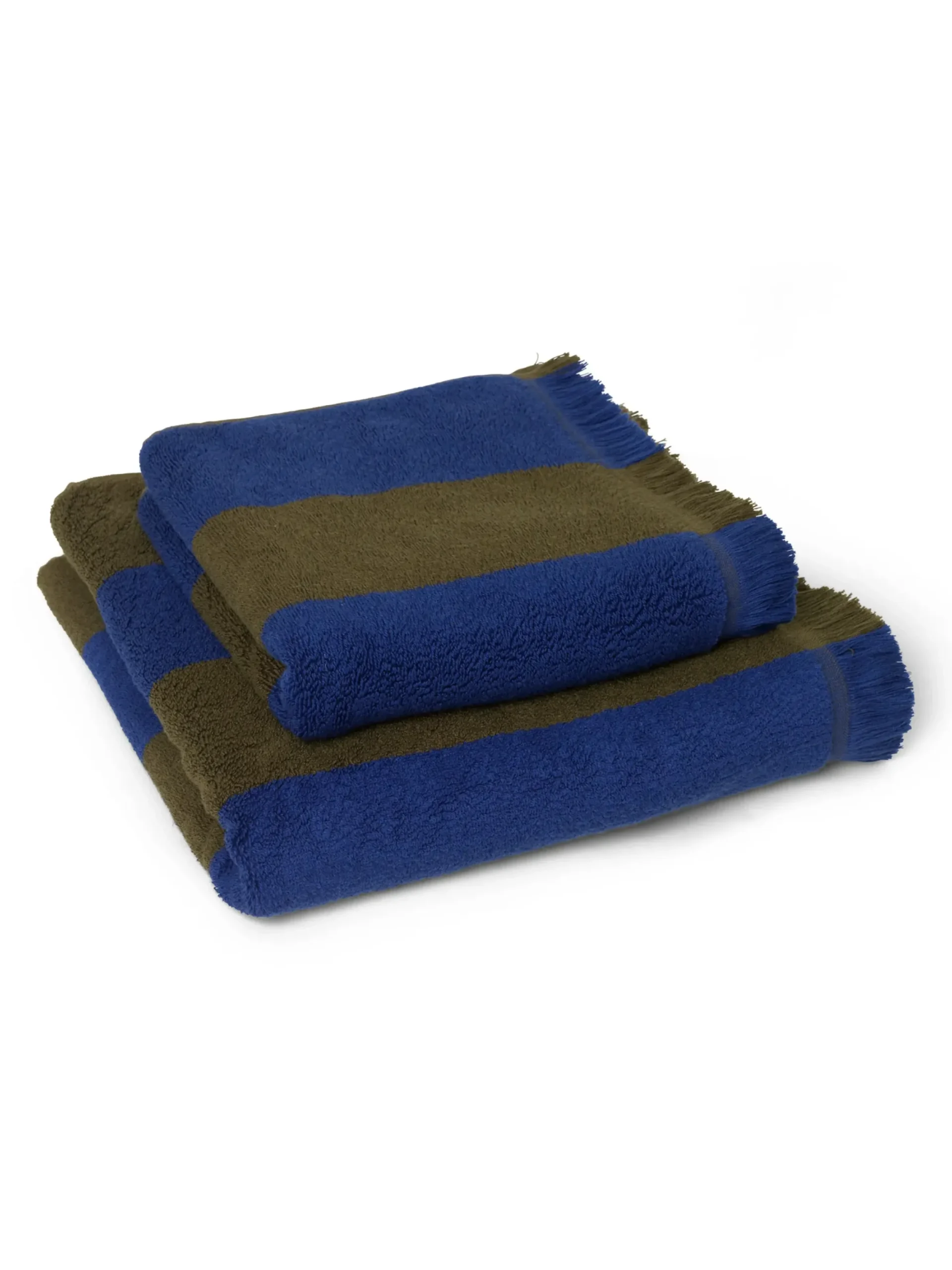 Serviette De Toilette Alee Tissu Bleu Vert / 50 X 100 Cm - Ferm Living