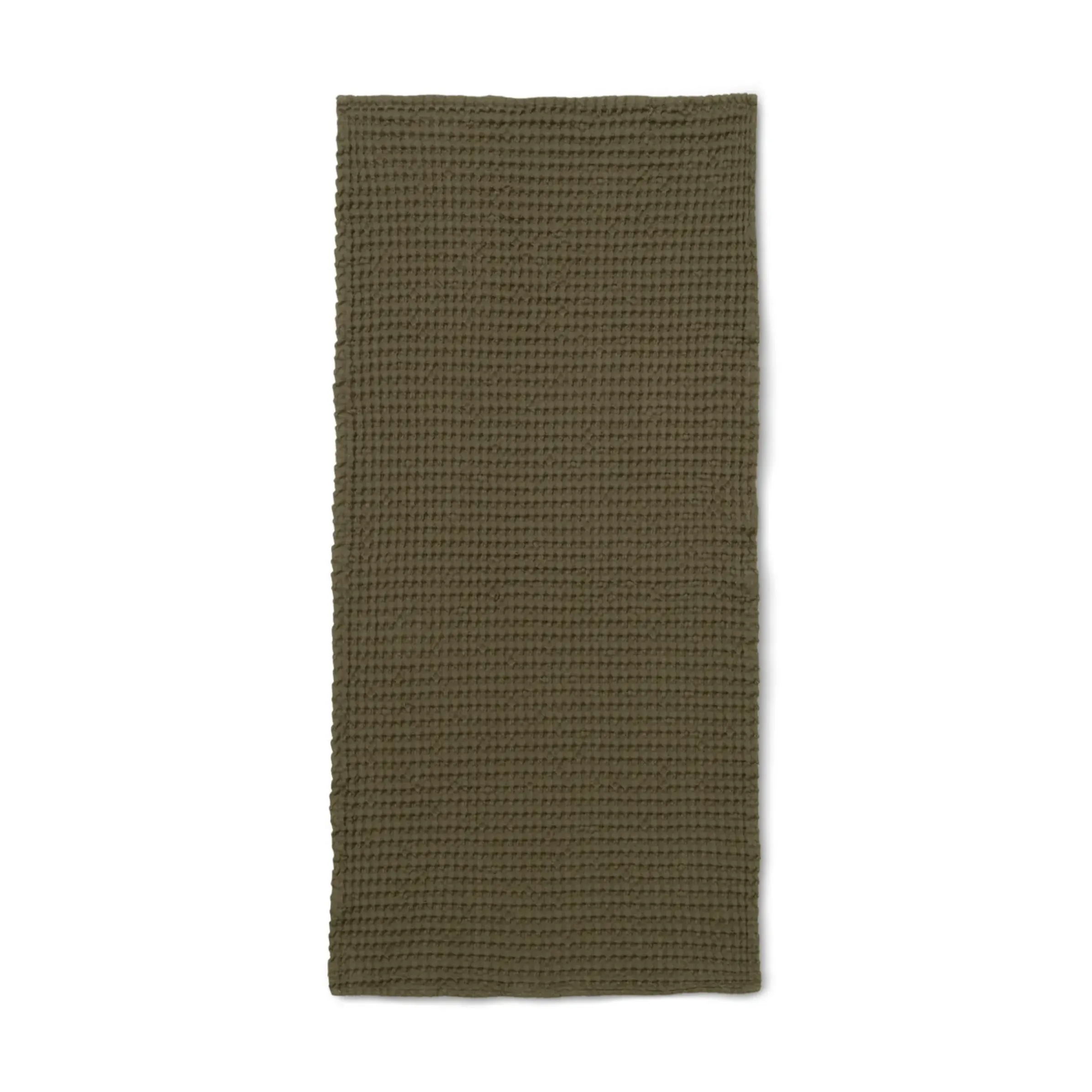 Serviette De Toilette Organic Tissu Vert / 100 X 50 Cm - Nid D'Abeille - Ferm Living