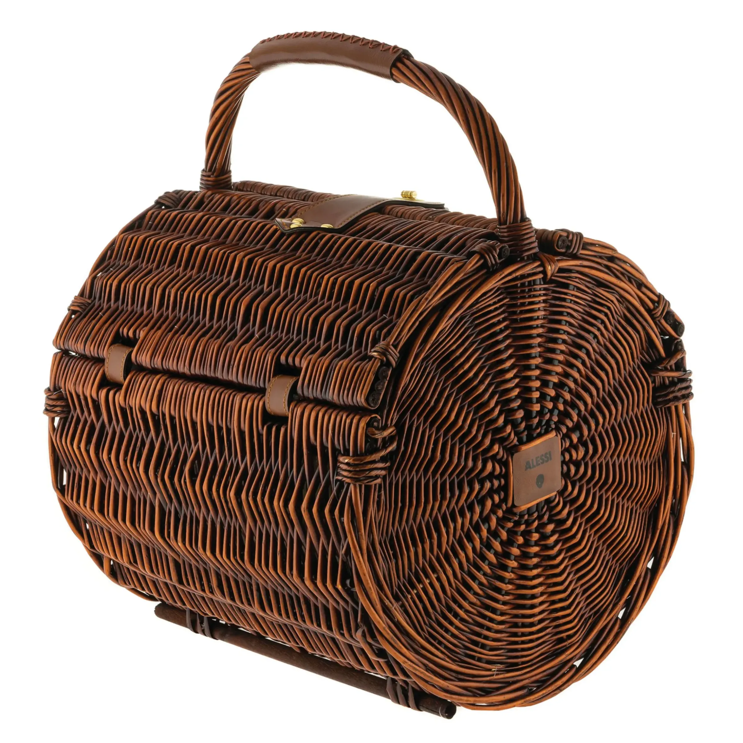 Set A Pique-Nique Dressed En Plein Air Plastique Bois Naturel / Pour 4 Personnes - Panier Osier - Alessi