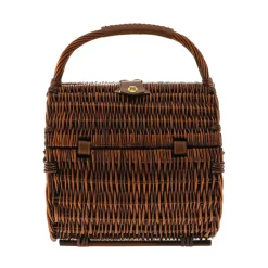 Set A Pique-Nique Dressed En Plein Air Plastique Bois Naturel / Pour 4 Personnes - Panier Osier - Alessi