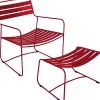 Set Fauteuil & Repose-Pieds Surprising Lounger Metal Rouge - Fermob