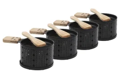 Set Lumi Metal Noir / Pour Raclette A La Bougie - 4 Personnes - Cookut