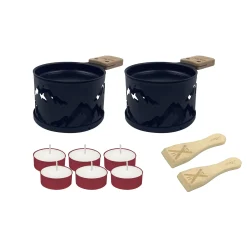 Set Lumi Metal Noir / Pour Raclette A La Bougie - 2 Personnes - Cookut