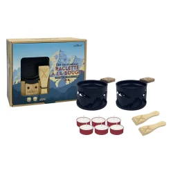 Set Lumi Metal Noir / Pour Raclette A La Bougie - 2 Personnes - Cookut