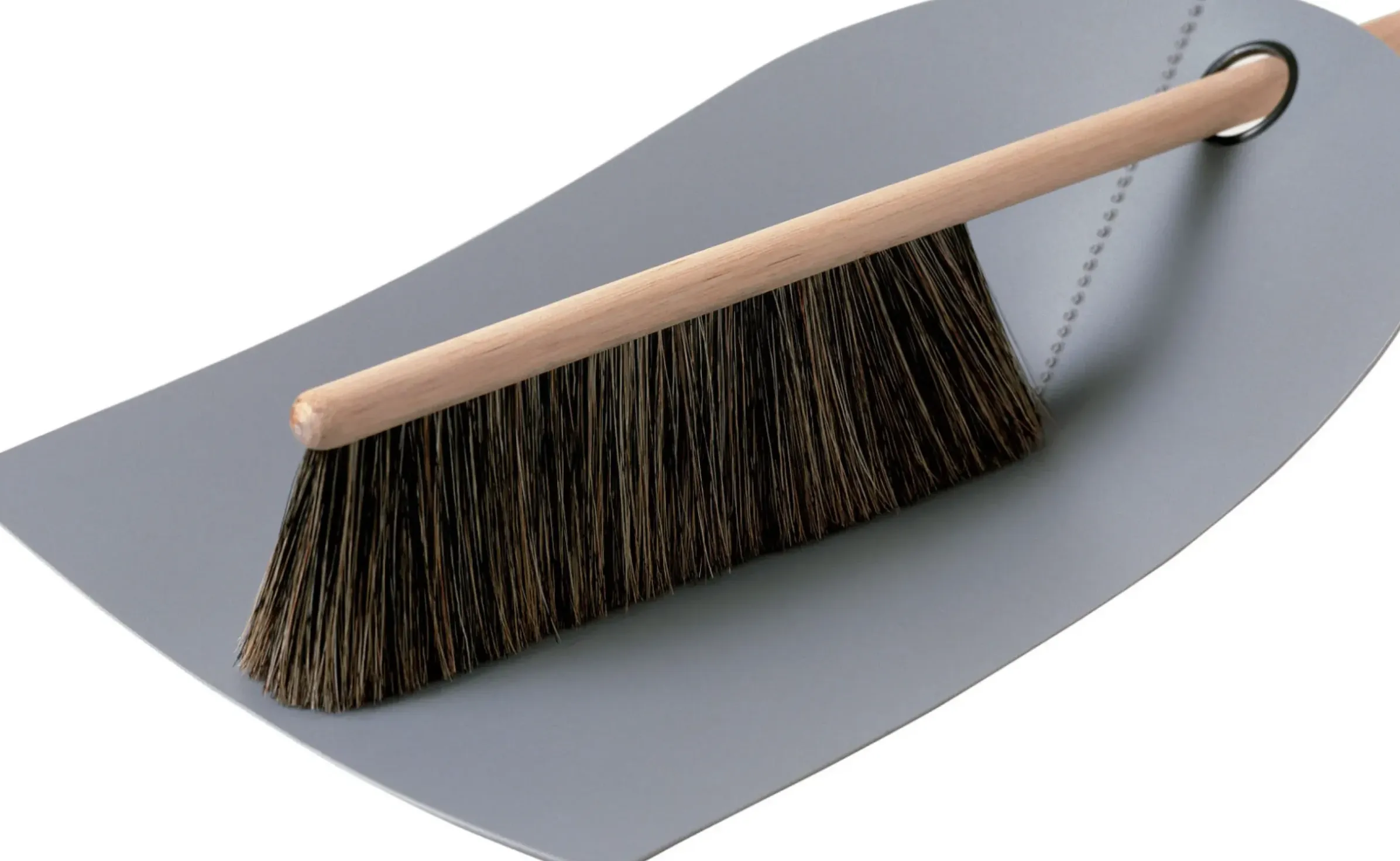 Set Pelle & Balayette Dustpan & Broom Plastique Bois Gris - Normann Copenhagen