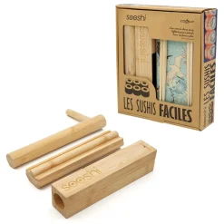 Set Sooshi Fibre Vegetale Bois Naturel / Les Sushis Faciles - Ustensiles + Recettes - Cookut