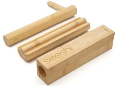 Set Sooshi Fibre Vegetale Bois Naturel / Les Sushis Faciles - Ustensiles + Recettes - Cookut