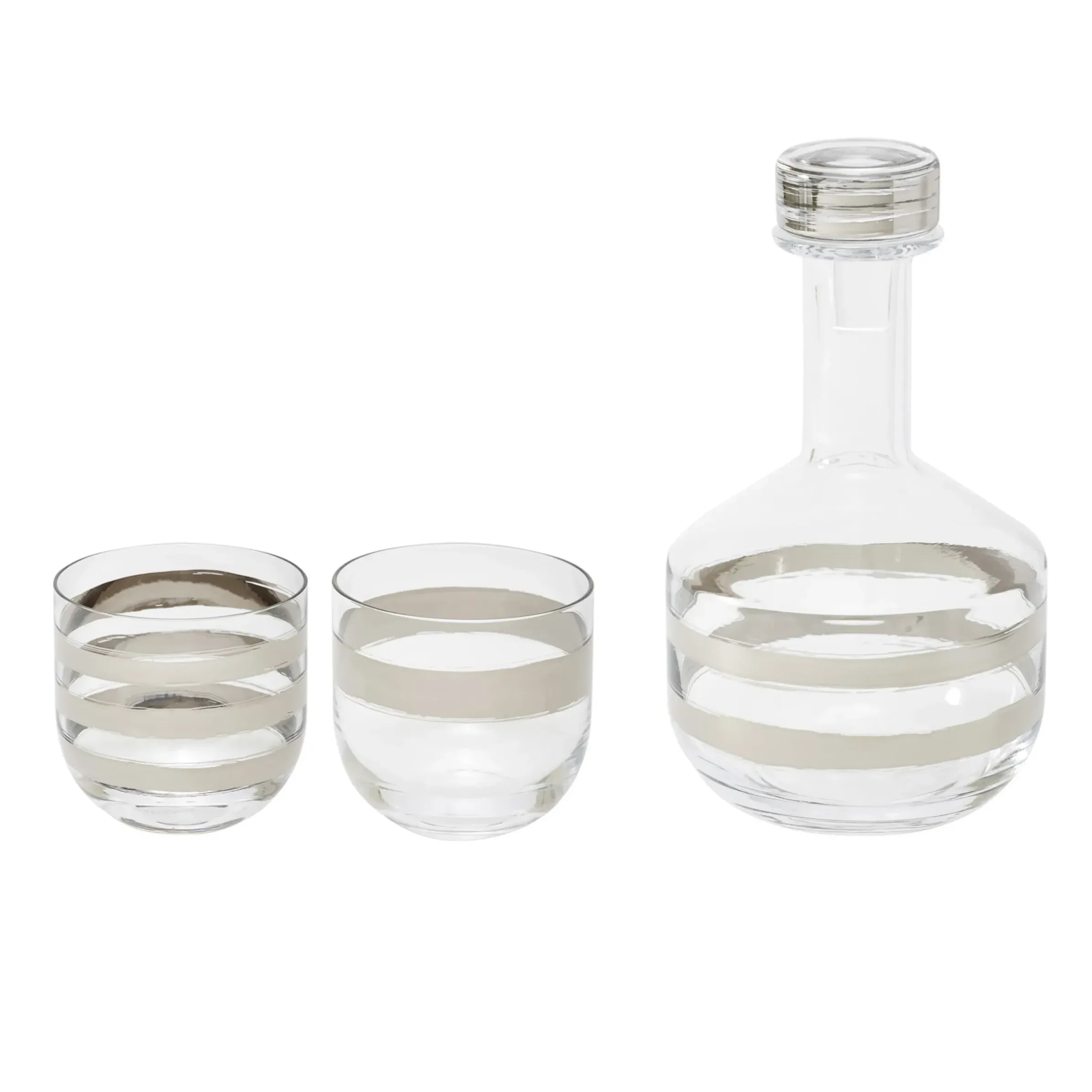 Set Whisky Twenty Tank Verre Argent Transparent / Decanteur + 2 Verres Whisky / Edition Limitee 20Eme Anniversaire - Tom Dixon