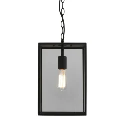 Suspension D'extérieur Homefield Metal Noir Verre Transparent & Noir - Astro Lighting
