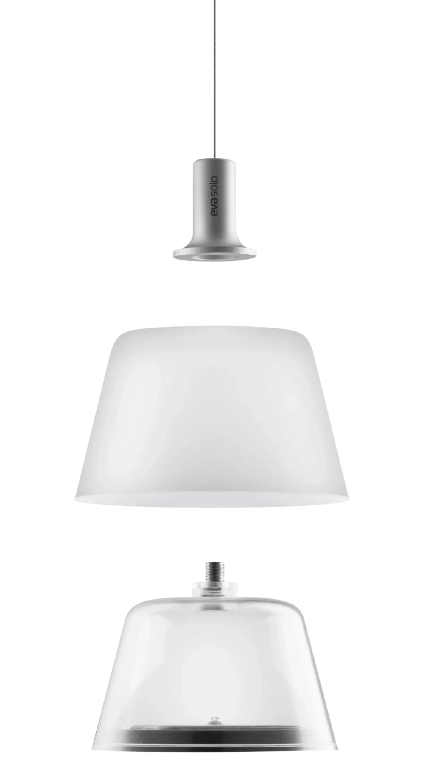 Suspension D'extérieur Sunlight Metal Verre Blanc Verre / Energie Solaire - O 13,2 Cm - Eva Solo