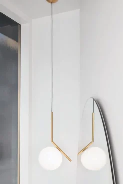 Suspension Ic S2 Verre Metal / H 72 Cm - Flos