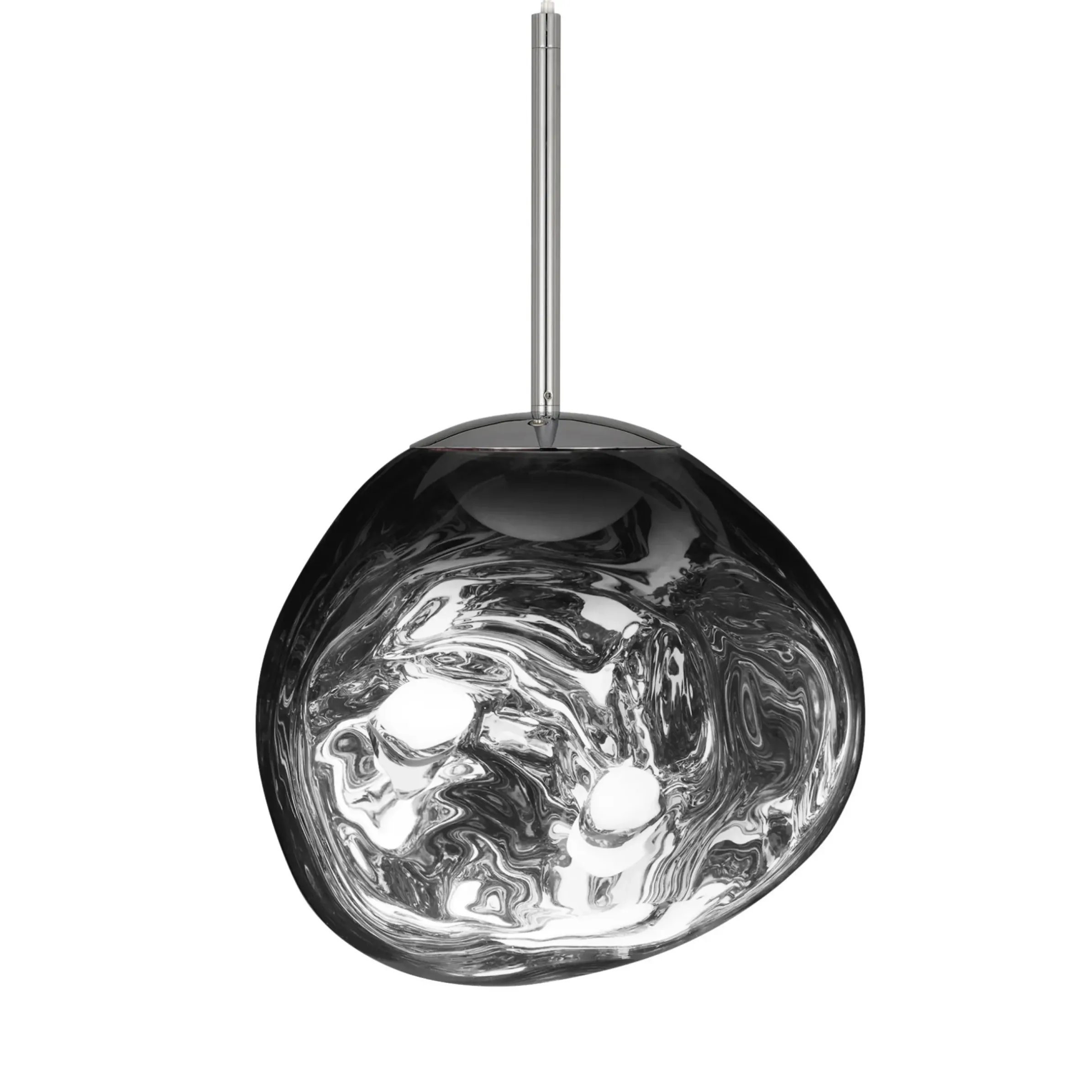Suspension Melt Mini Led Plastique Argent Gris Metal / O 28 Cm - Polycarbonate Metallise (Change De Couleur) - Tom Dixon