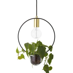 Suspension Metal Noir Or / Avec Pot De Fleurs - O 30 Cm - Bloomingville