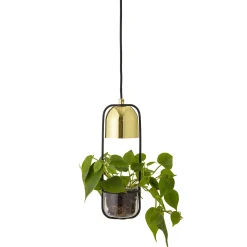 Suspension Metal Noir Or / Avec Pot De Fleurs - O 10 X H 34 Cm - Bloomingville