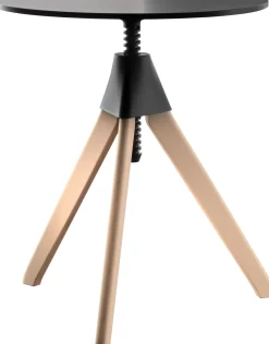 Table A Hauteur Reglable Topsy Plastique Noir Bois Naturel / O 60 - Magis