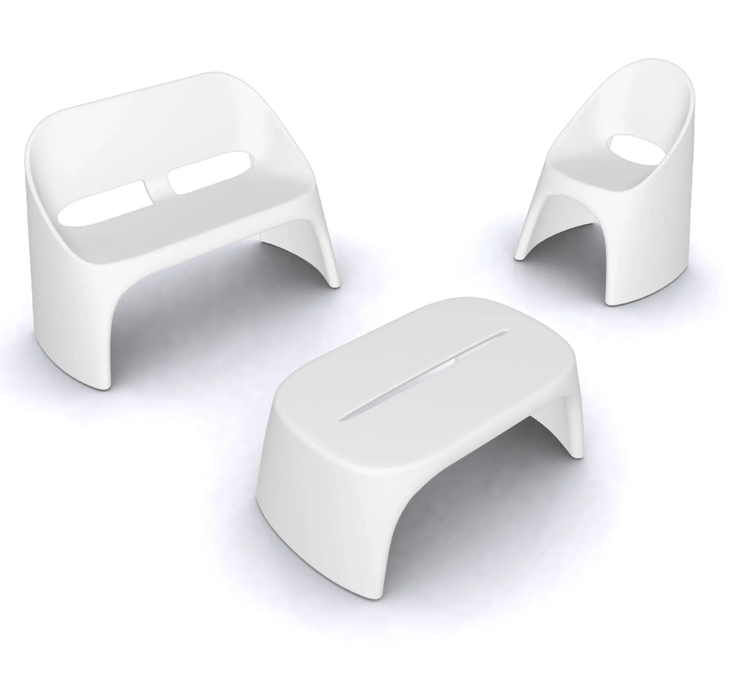 Table Basse Amelie Plastique/ Banc - L 108 Cm - Slide