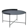 Table Basse Edge Metal/ Poignee Rabattable - O 76 X H 40 Cm - Houe
