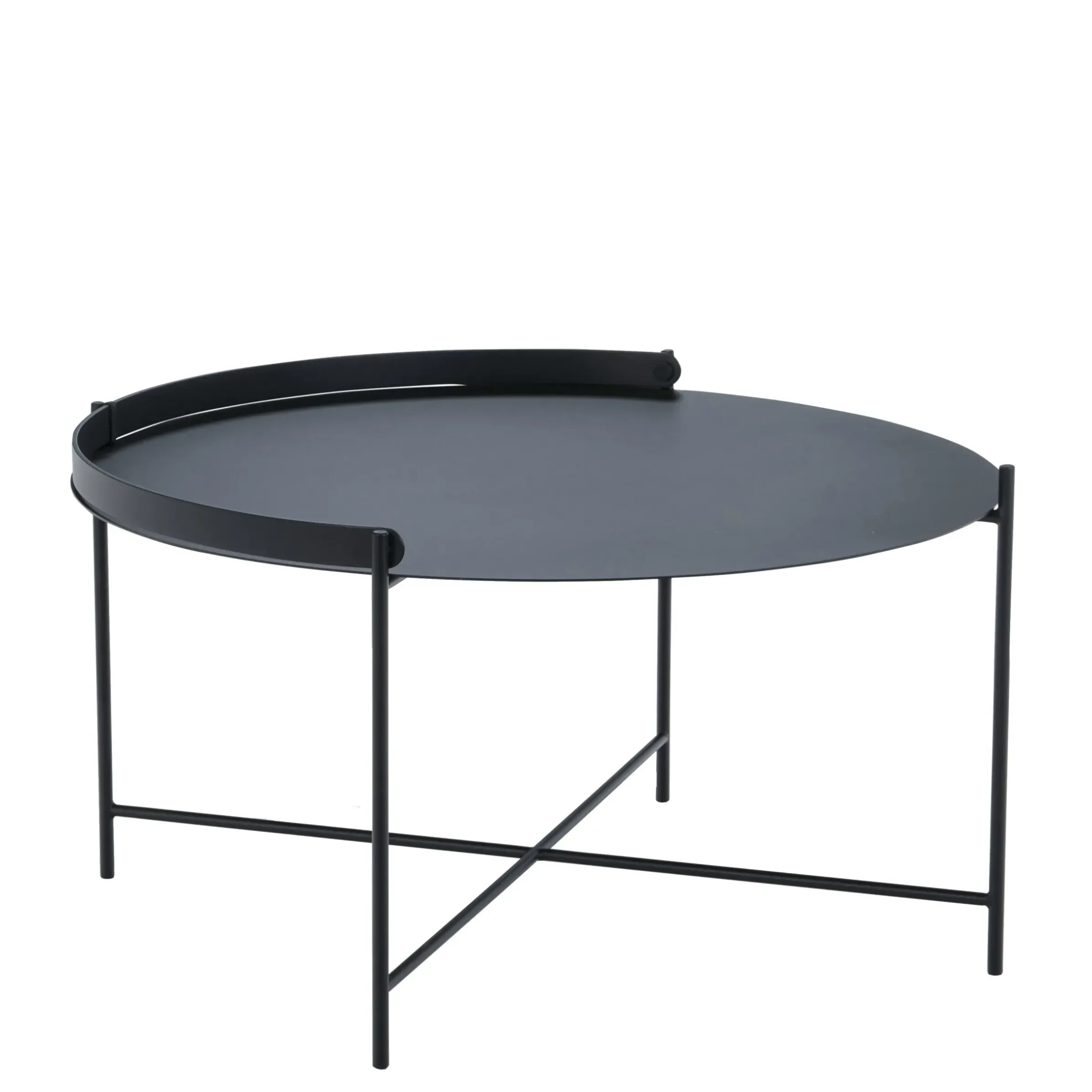 Table Basse Edge Metal/ Poignee Rabattable - O 76 X H 40 Cm - Houe