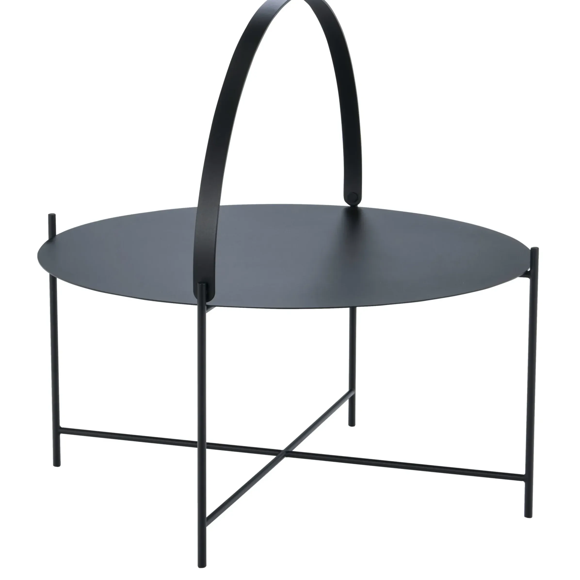 Table Basse Edge Metal/ Poignee Rabattable - O 76 X H 40 Cm - Houe