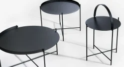 Table Basse Edge Metal/ Poignee Rabattable - O 76 X H 40 Cm - Houe