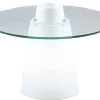 Table Basse Lumineuse Peak Verre Plastique Blanc Transparent / O 70 X H 50 Cm - Slide