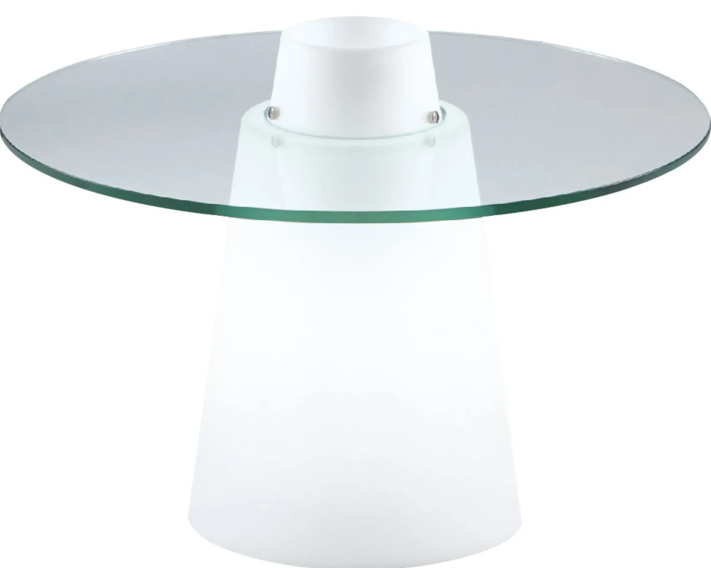 Table Basse Lumineuse Peak Verre Plastique Blanc Transparent / O 70 X H 50 Cm - Slide