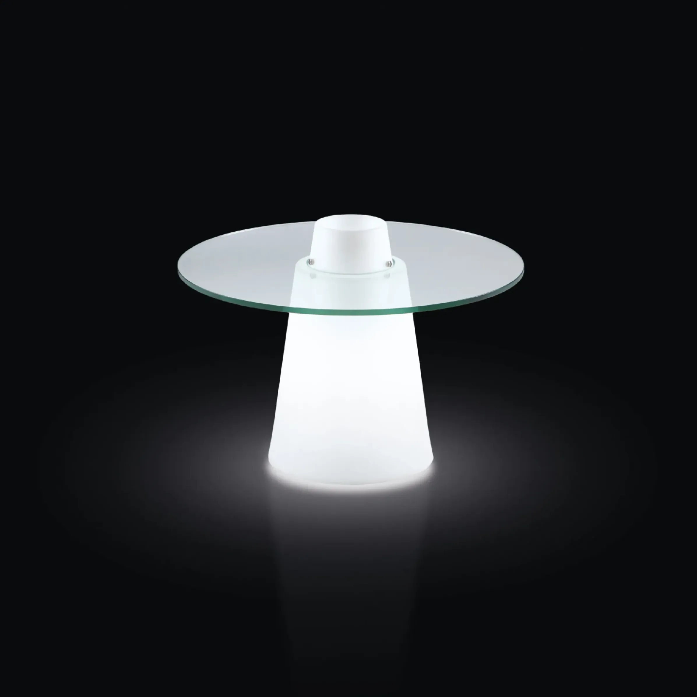 Table Basse Lumineuse Peak Verre Plastique Blanc Transparent / O 70 X H 50 Cm - Slide