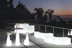 Table Basse Lumineuse Ypsilon Outdoor Plastique / Pouf - L 120 Cm - Slide