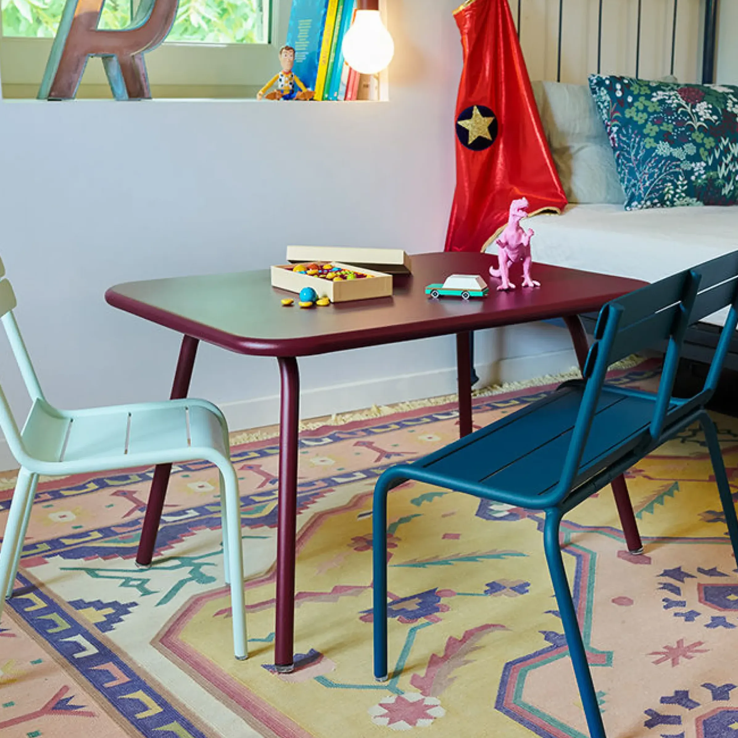 Table Basse Luxembourg Kid Metal Jaune / Table Enfant - 75 X 55 Cm - Fermob