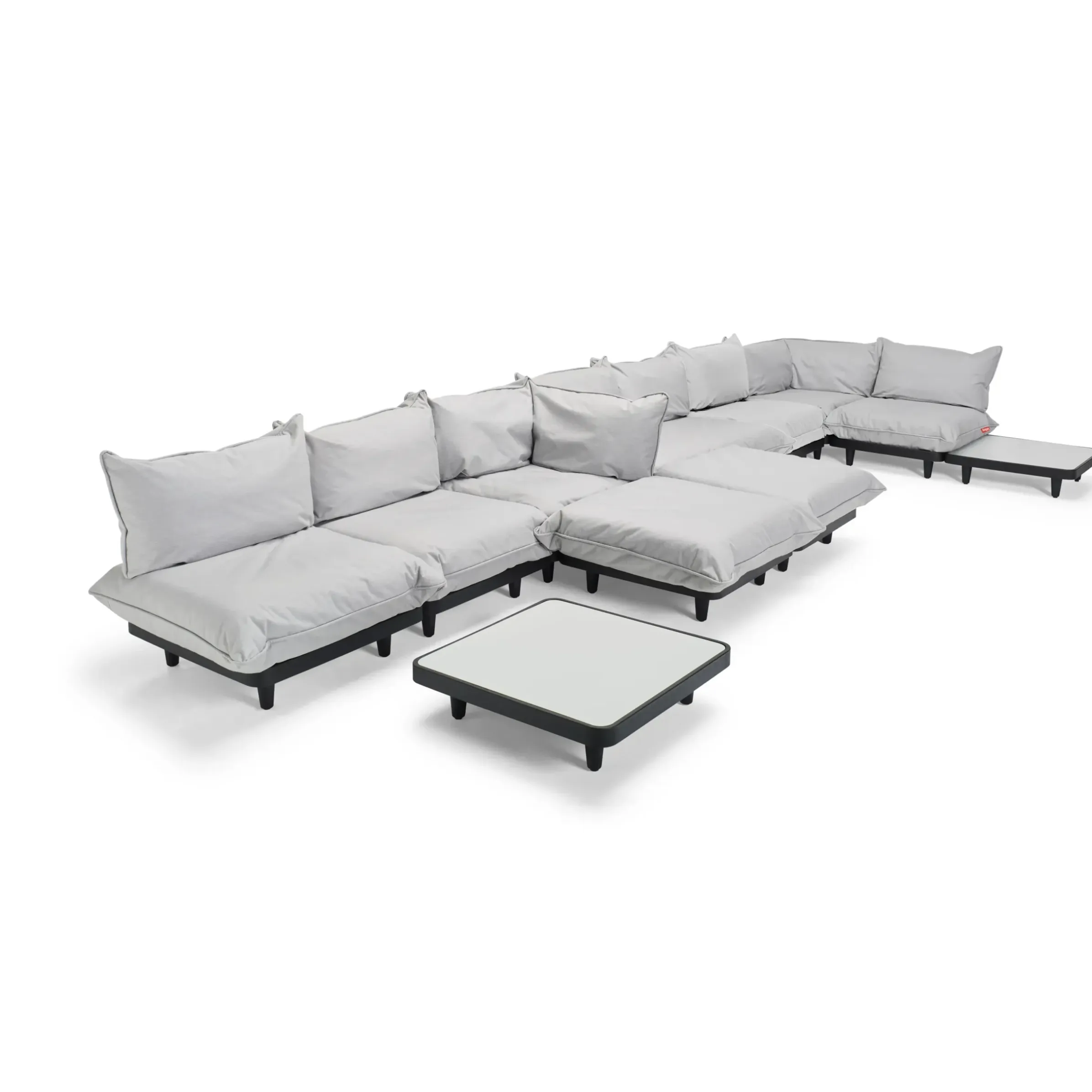 Table Basse Paletti Metal Gris Noir / 90 X 90 Cm - Fatboy