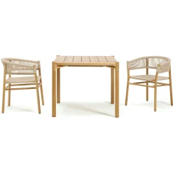 Table Carree Kilt Bois Naturel / 91 X 91 Cm - - Ethimo