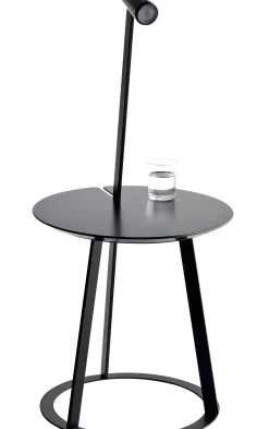 Table D'Appoint Albino Metal Bois/ Lampe Led - O 41 Cm - Horm