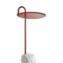 Table D'Appoint Bowler Metal Pierre Rouge / Granit - Hay