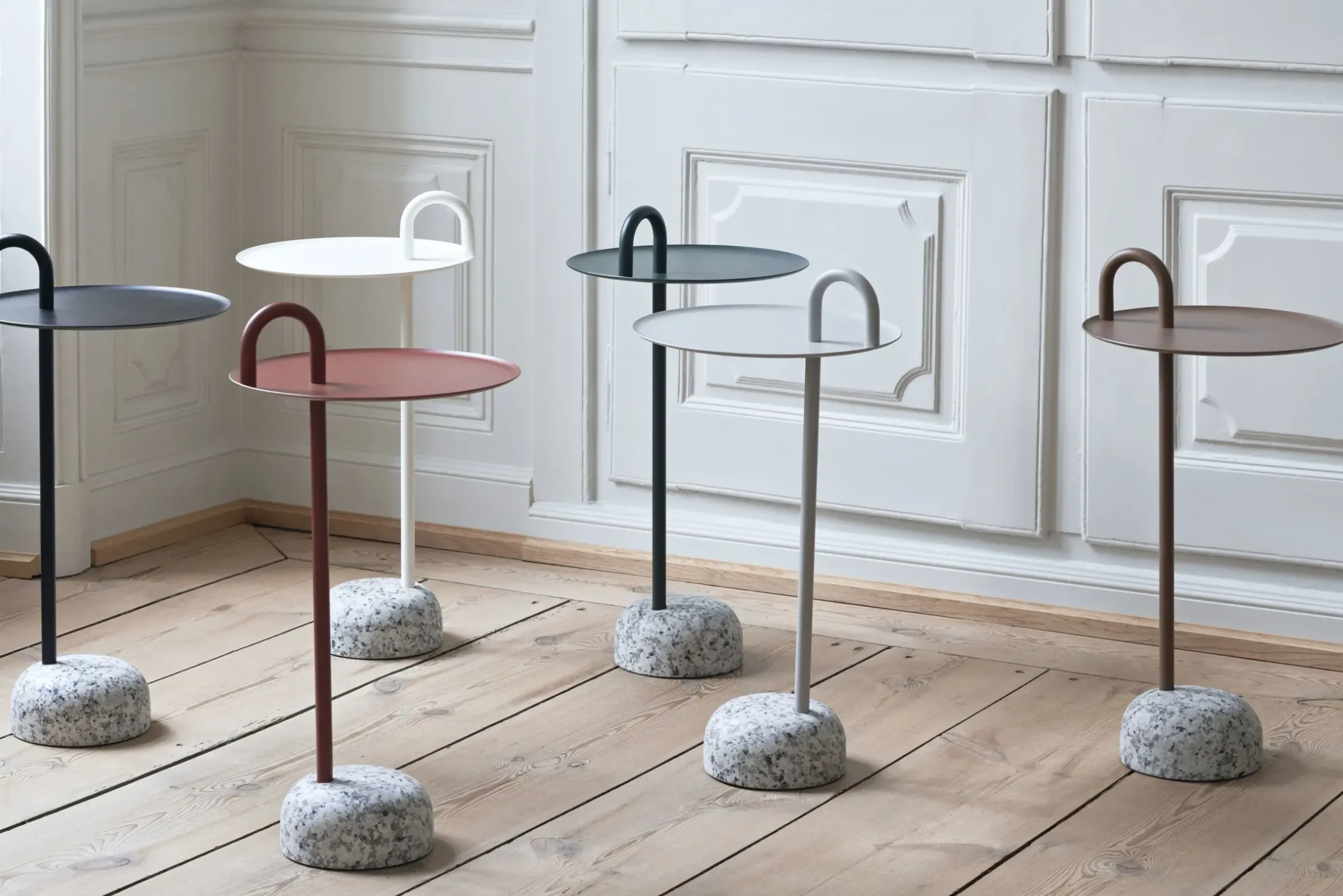 Table D'Appoint Bowler Metal Pierre Rouge / Granit - Hay