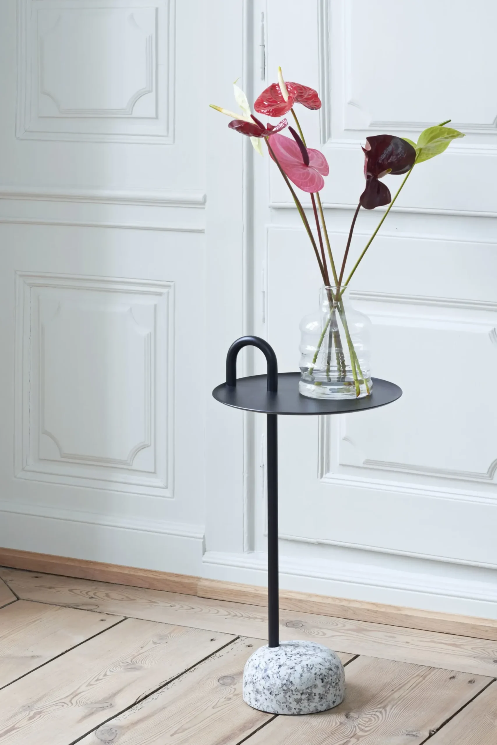 Table D'Appoint Bowler Metal Pierre Rouge / Granit - Hay