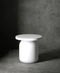 Table D'Appoint Juju Plastique Marron Gris Beige / Tabouret O 52 Cm - Serralunga