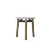 Table D'Appoint Lento Ceramique Blanc Bois Naturel / Ceramique Et Teck - O 45 X H 44 Cm - Vincent Sheppard