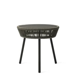 Table D'Appoint Loop Plastique Gris / Cordage Polyethylene Tisse Main - O 51 Cm - Vincent Sheppard